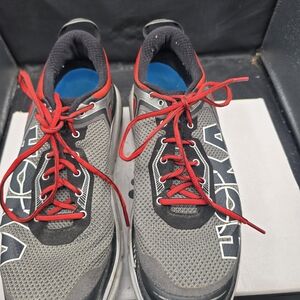 Hoka Men's Athletic Shoes in Gray‎ with Red Accents